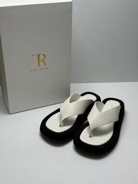 The Row women's Blackand White Sandals
